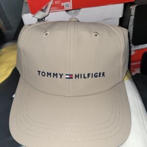 Tommy Hilfiger Beige Baseball Cap with Navy Logo